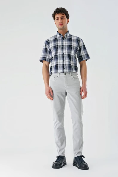 Taş Rengi Pamuklu 5 Cep Casual Slim Fit 5 Cep Pantolon 1003240318 - 6