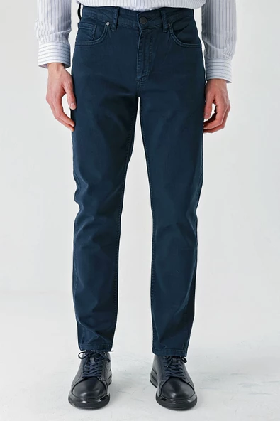 Koyu Lacivert Pamuklu 5 Cep Casual Slim Fit 5 Cep Pantolon 1003240318