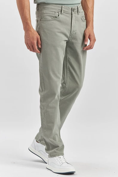 Su Yeşili Pamuklu 5 Cep Casual Slim Fit 5 Cep Pantolon 1003240319