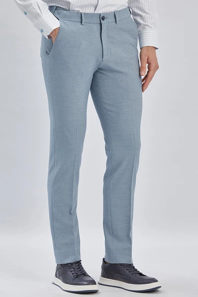 Mavi Esnek Lastikli Yandan Cepli Casual Slim Fit Ayarlanabilir Kemer Pantolon 1003240162 ürün görseli