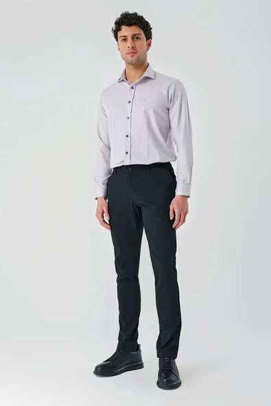 Siyah Pamuklu Yandan Cepli Casual Slim Fit Jogger Pantolon 1003240206 - Resim 5