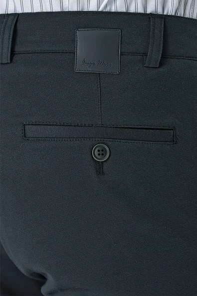 Siyah Pamuklu Yandan Cepli Casual Slim Fit Chino Pantolon 1003240156 - 7