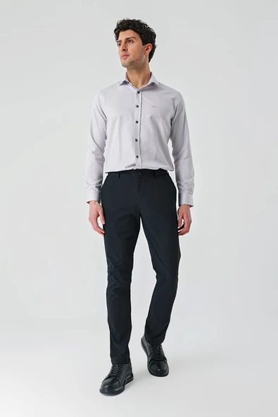 Siyah Pamuklu Yandan Cepli Casual Slim Fit Jogger Pantolon 1003240206 - Resim 4