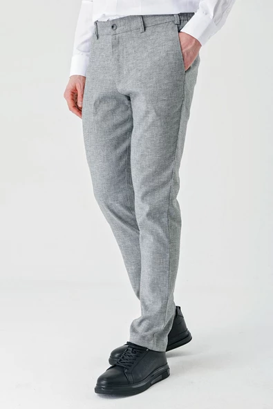 Siyah Keten Lastikli Yandan Cepli Casual Comfort Fit Jogger Pantolon 1003240159 ürün görseli