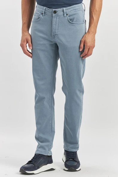 Koyu Turkuaz Pamuklu 5 Cep Casual Slim Fit 5 Cep Pantolon 1003240319 - 2