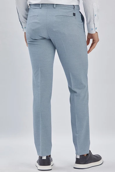 Mavi Esnek Lastikli Yandan Cepli Casual Slim Fit Ayarlanabilir Kemer Pantolon 1003240162 - Resim 5