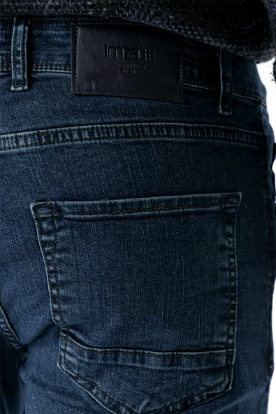 Lacivert Gabardin %100 Pamuk 5 Cep Slim Fit Dar Kesim Casual Denim Pantolon 1023235163 - 4