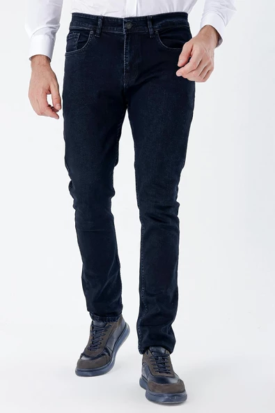Koyu Lacivert Gabardin Likralı 5 Cep Slim Fit Dar Kesim Casual Denim Pantolon 1023235161