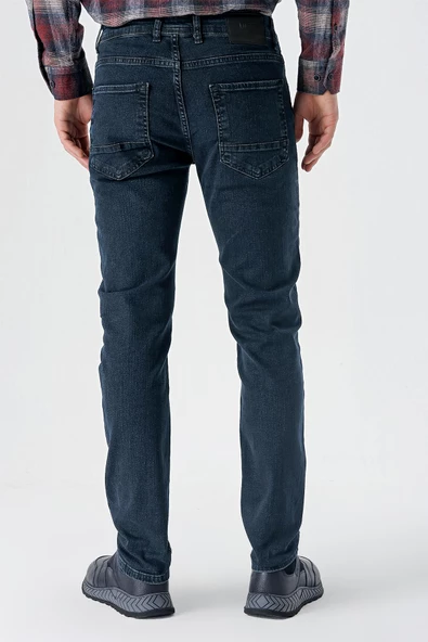 Siyah Gabardin %100 Pamuk 5 Cep Slim Fit Dar Kesim Casual Denim Pantolon 1023235163 - 4