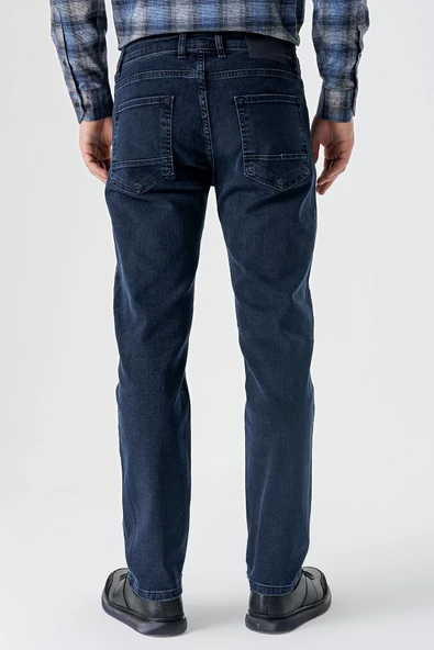 Koyu Lacivert Gabardin %100 Pamuk 5 Cep Slim Fit Dar Kesim Casual Denim Pantolon 1023235163 - 5
