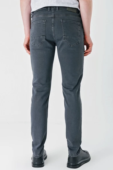 Koyu Antrasit Gabardin Pamuklu 5 Cepli Slim Fit Dar Kesim Casual Denim Pantolon 1023240151 - 6