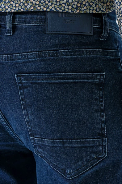 Lacivert Gabardin Pamuklu 5 Cepli Slim Fit Dar Kesim Casual Denim Pantolon 1023240152 - 2