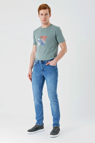 Koyu Mavi Gabardin Pamuklu 5 Cepli Slim Fit Dar Kesim Casual Denim Pantolon 1023240154 - 5