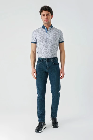 Koyu Haki Gabardin 5 Cepli Slim Fit Dar Kesim Casual Denim Jean Kot Pantolon 1023240150 - 6