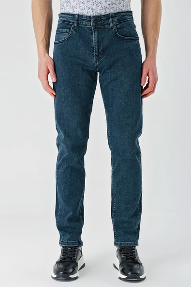 Koyu Haki Gabardin 5 Cepli Slim Fit Dar Kesim Casual Denim Jean Kot Pantolon 1023240150 - 2