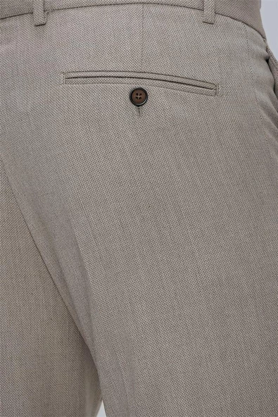 Bej Esnek Yandan Cepli Slim Fit Classic Pantolon 1003230151 - 5