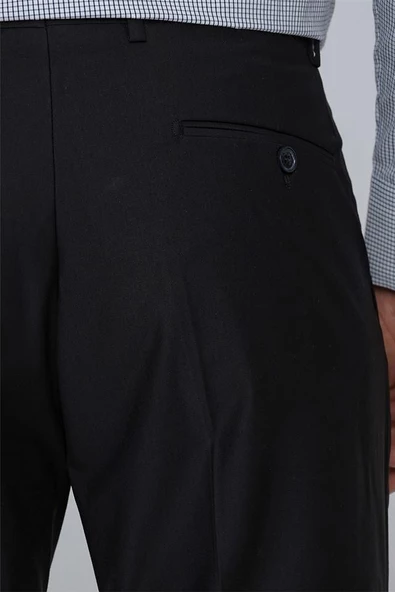 Siyah Yandan Cepli Slim Fit Classic Pantolon 1003230013 - Resim 6