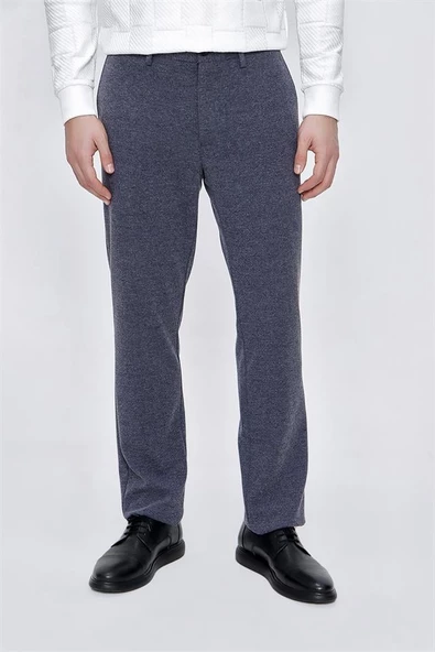 Koyu Lacivert Pamuklu Yandan Cepli Classic Slim Fit Pantolon 1003220163