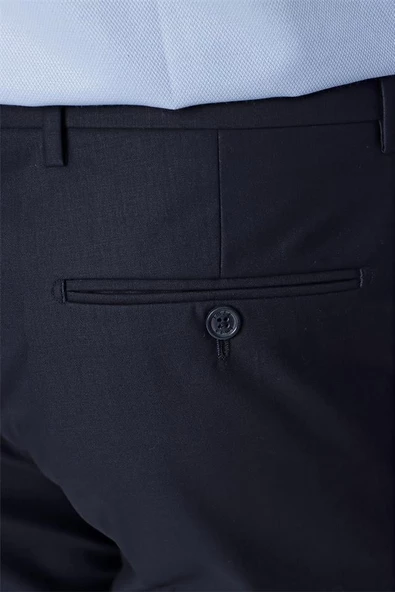 Lacivert Yandan Cepli Basic Slim Fit Pantolon 1003220013 - Resim 4