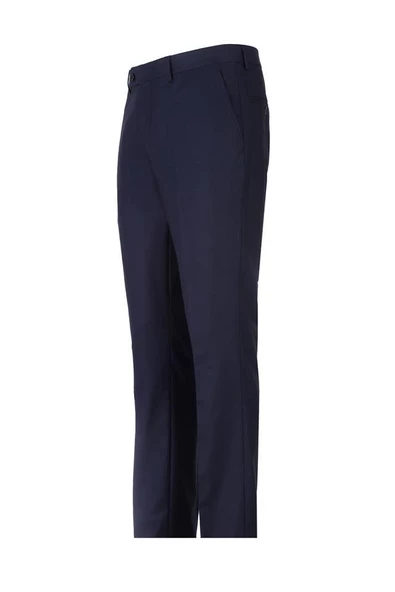 Lacivert Gabardin Yan Cepli Slim Fit Dar Kesim Basic Pantolon 1003190013 - Resim 2