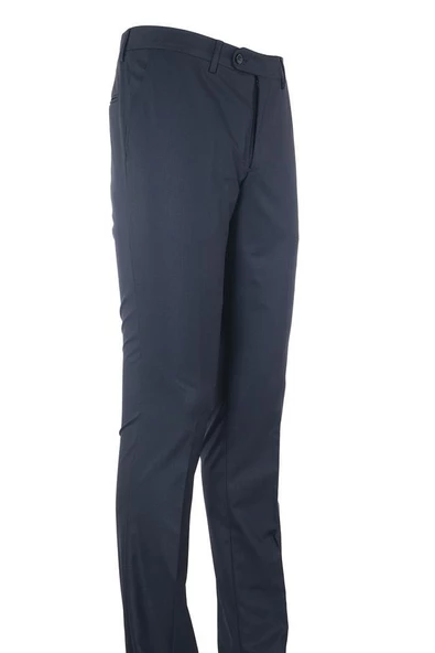 Lacivert Gabardin Yan Cepli Slim Fit Dar Kesim Basic Pantolon 1003190013 - Resim 5