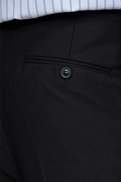 Siyah Esnek Yandan Cepli Comfort Fit Classic Pantolon 1003240005 - Resim 6