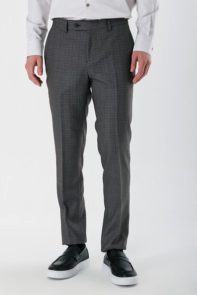 Koyu Kahverengi Esnek Yandan Cepli Slim Fit Classic Pantolon 1003240153