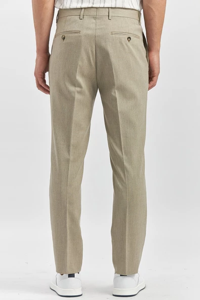 Bej Esnek Yandan Cepli Slim Fit Classic Pantolon 1003240165 - 6