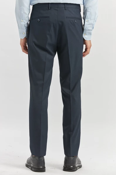 Koyu Lacivert Esnek Yandan Cepli Slim Fit Classic Pantolon 1003240165 - 5