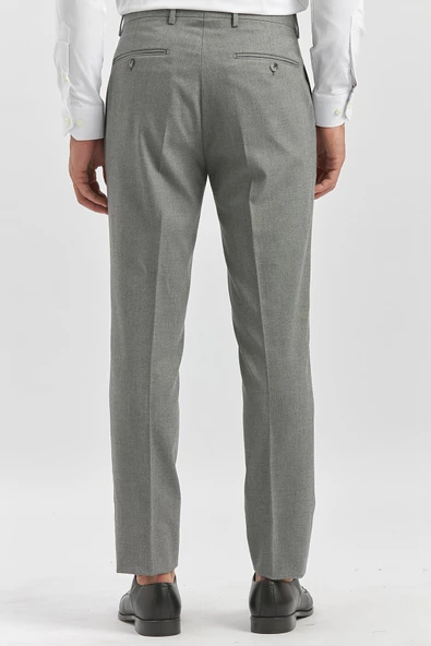 Füme Esnek Yandan Cepli Slim Fit Classic Pantolon 1003240165 - Resim 5