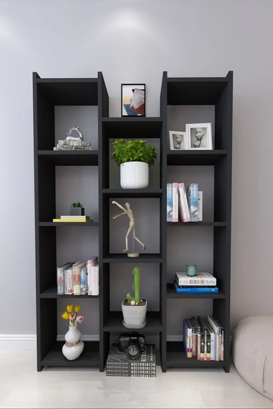 Moonlife Tokyo Dekoratif Kitaplık Siyah - Resim 3