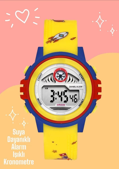 Daniel Klein Dijital Alarm+Kronometre+Aydınlatma Özellikli 5 Atm Dayanıklı Çocuk Kol Saati DK.2266.4