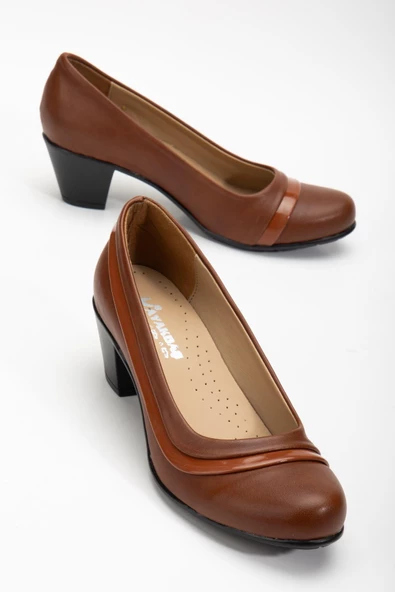 Rugan ve Cilt Hazır Taban Taba Kadın Günlük Klasik Topuklu Ayakkabı ürün görseli