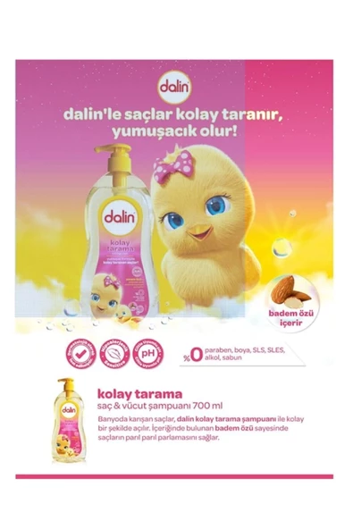 Dalin Badem Yağlı Kolay Tarama Şampuanı 700 Ml - 4