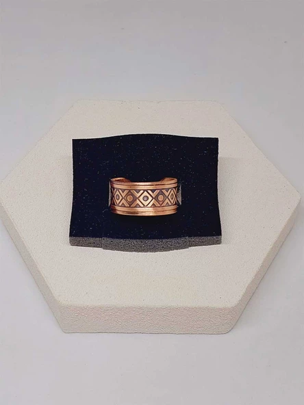 Motifli Bakır Yüzük (Ayarlanabilir) (52788) - Resim 4
