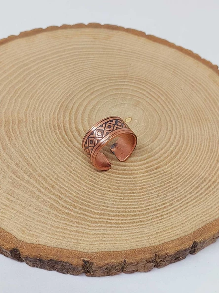 Motifli Bakır Yüzük (Ayarlanabilir) (52788) ürün görseli