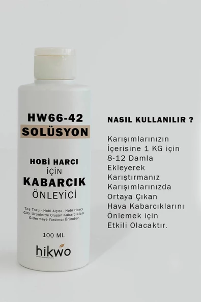 HW66-42 Hava Kabarcığı Önleyici Solüsyon - Taş Tozu - Hobi Harcı - Hobi Alçısı - 2