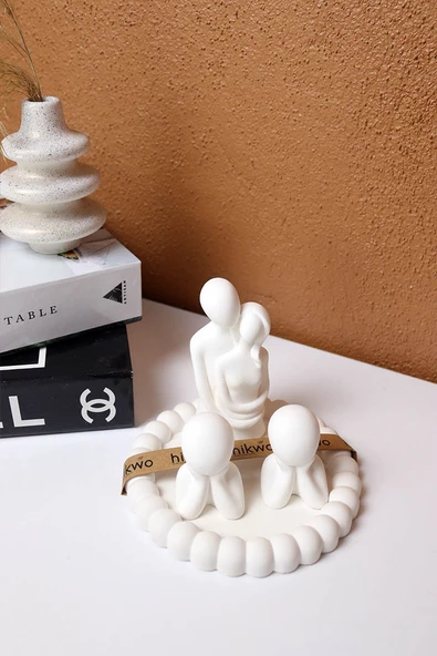 Taş Tozu Kalıbı – Dekoratif Çocuklu Aile Obje Biblo Seti – Silikon Kalıp - 2