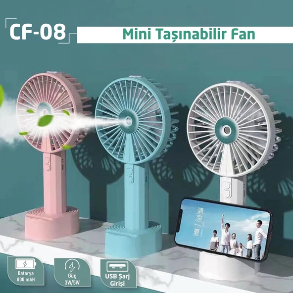 Concord CF08 Soğuk Buharlı Şarjlı Taşınabilir Mini Fan