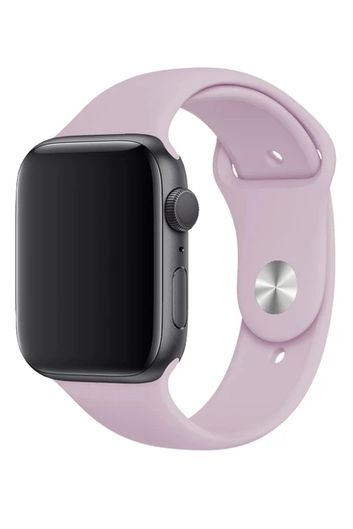 Apple Watch Uyumlu Silikon Kordon 2 3 4 5 6 Seri 38 - 40 Mm Pudra Pembe - 12