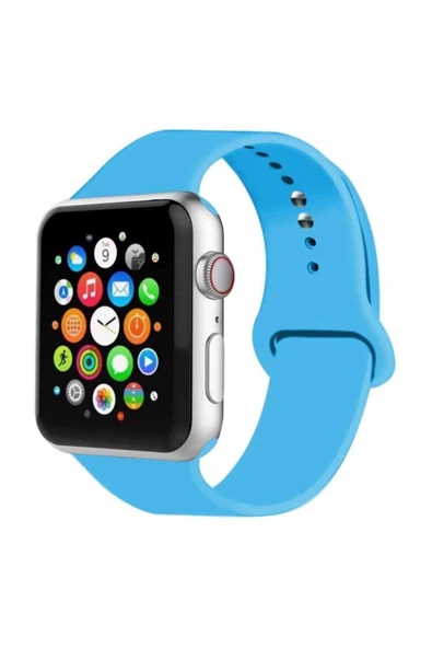 Apple Watch Uyumlu Silikon Kordon 2 3 4 5 6 Seri 38 - 40 Mm Pudra Pembe - 8