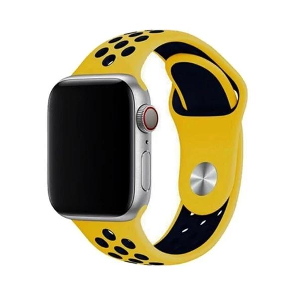 Apple Watch Silikon Delikli Kordon Iwatch Uyumlu Kayış Seri 1 | 2 | 3 | 4 | 5 | 6 Seri 38 & 40mm - 10