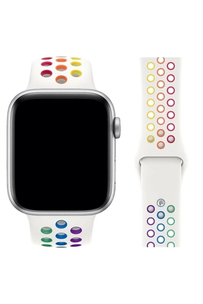 Apple Watch Silikon Delikli Kordon Iwatch Uyumlu Kayış Seri 1 | 2 | 3 | 4 | 5 | 6 Seri 38 & 40mm - 8