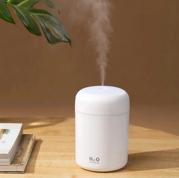 Ultrasonik Hava Nemlendirici Buhar Makinesi Ve Aroma Difüzörü Led Işıklı 300ml Hava Oda Araç - 6