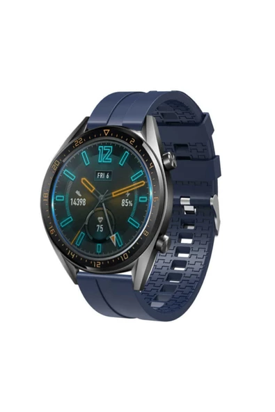 Huawei Gt  Gt 2 Honor Magic Watch Uyumlu 2 46mm Akıllı Saat Silikon Kordon Siyah - 8