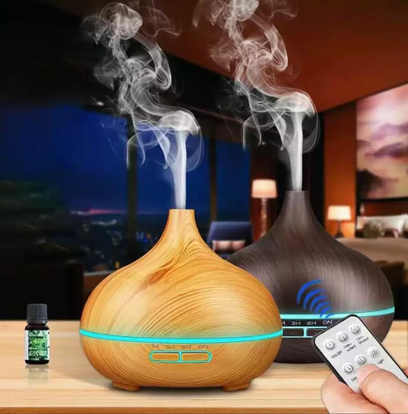 Ultrasonik Aroma Hava Nemlendirici Hava Difüzör Kokulu Uçucu Yağ Difüzör 500 ml Kumandalı Led Işıklı - 6