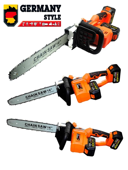 Germany Style 99973VFX Çift Akülü Dal Ağaç Bıçkı Kesme Motoru Testere Makinesi Bakır Sargı - 2