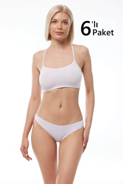 Malabadi 183 6'Lı Paket Kadın Modal Düşük Bel Iz Yapmayan Slip & Külot - Resim 5