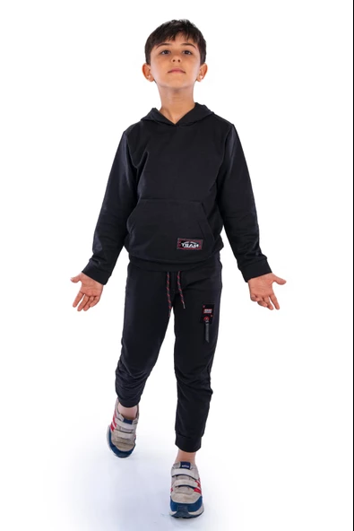 Team Kanguru Cepli Kapüşonlu Çocuk Eşofman MNK10074 - 6