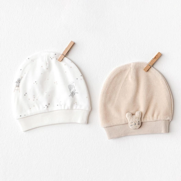 Erkek Bebek Şapka 2'li Hat Happy Everyday AC25067 - Resim 2